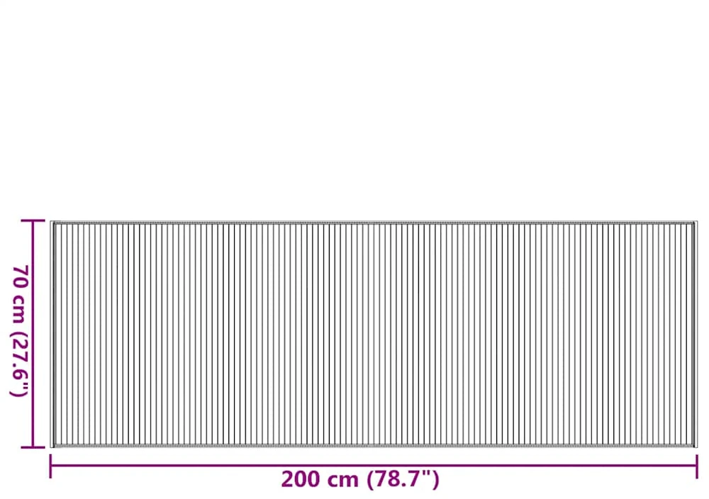 Kilimas, rudos spalvos, 70x200cm, bambukas, stačiakampis