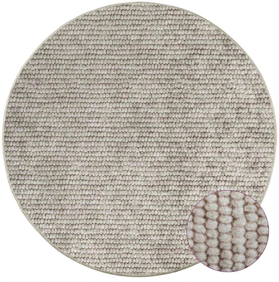 Kilimas Smėlio Ø 120 cm 100% poliesteris 3 mm Plaunamas