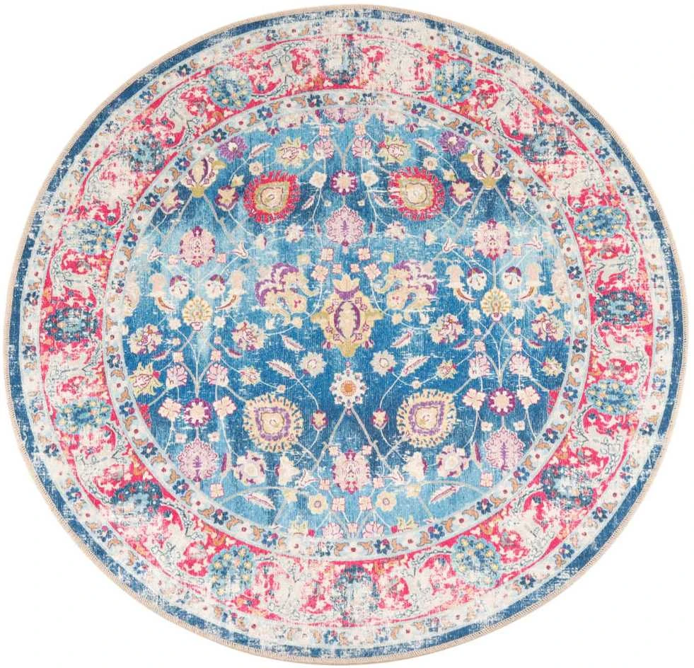 Kilimas, spalvotas, 120cm skersmens, neslystantis, plaunamas
