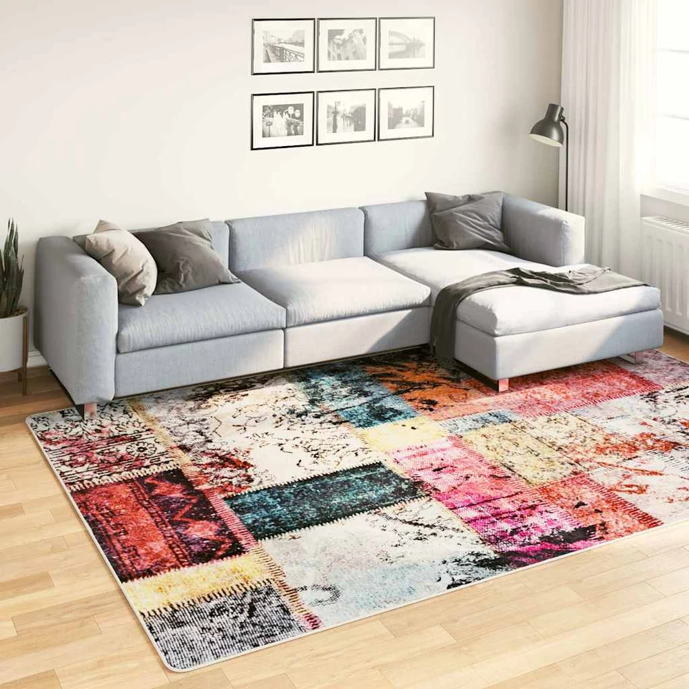 Kilimas, spalvotas, 190x300cm, skiautinio dizaino, neslystantis