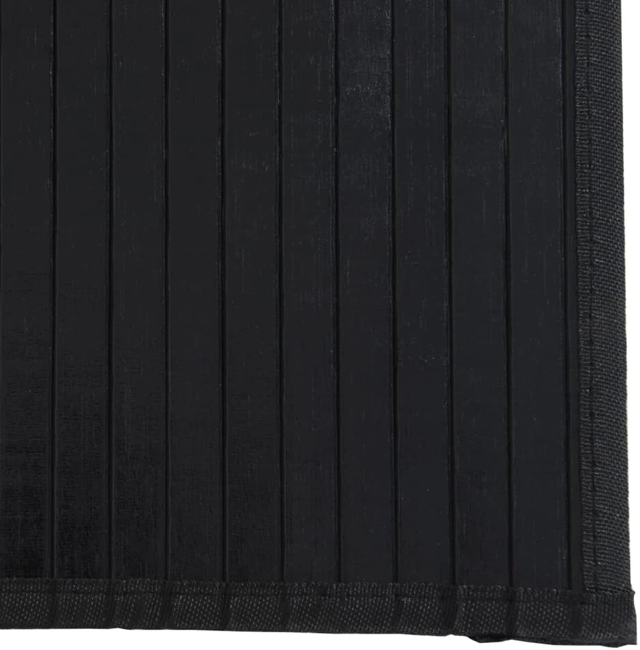 Kilimas, stačiakampis, juodas, 60x200 cm, bambukas