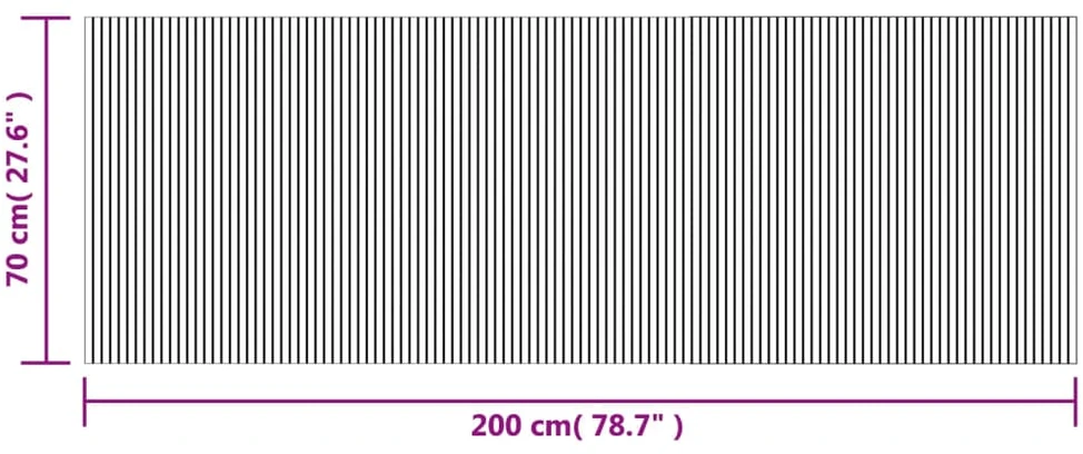Kilimas, stačiakampis, tamsiai rudas, 70x200 cm, bambukas