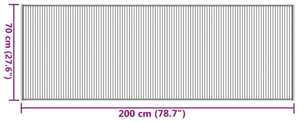 Kilimas, stačiakampis, tamsiai rudas, 70x200 cm, bambukas