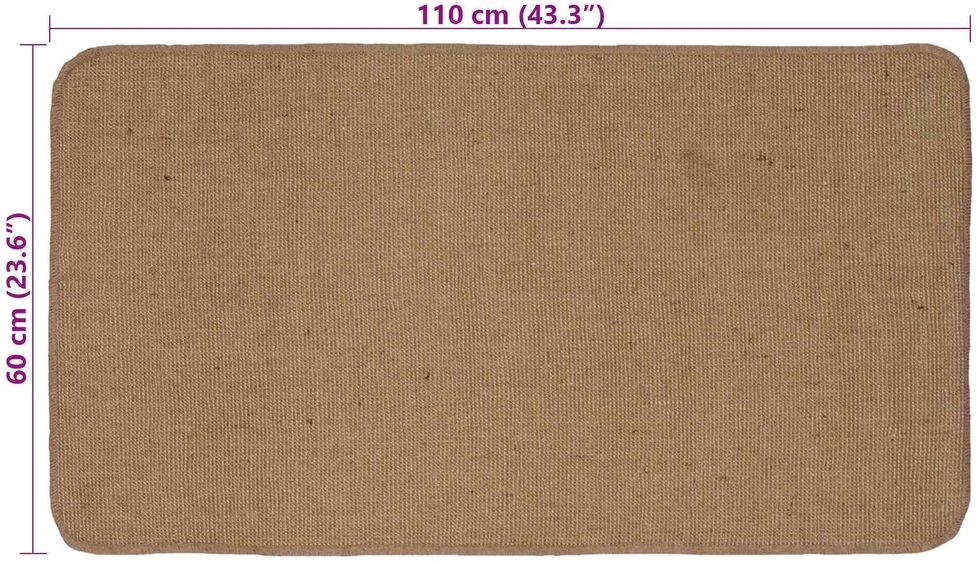 Kilimas Šviesiai rudas 60 x 110 cm Džiutas
