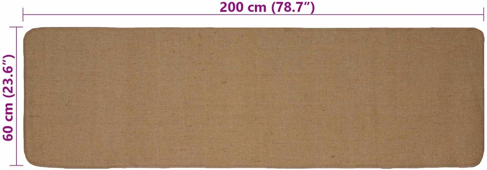Kilimas Šviesiai rudas 60 x 200 cm Džiutas