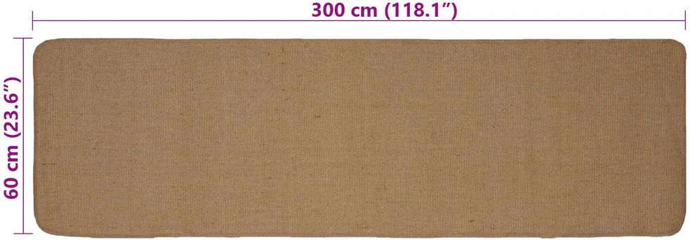 Kilimas Šviesiai rudas 60 x 300 cm Džiutas