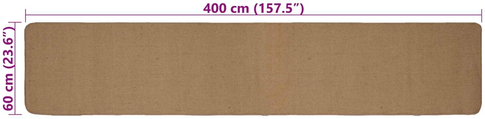 Kilimas Šviesiai rudas 60 x 400 cm Džiutas