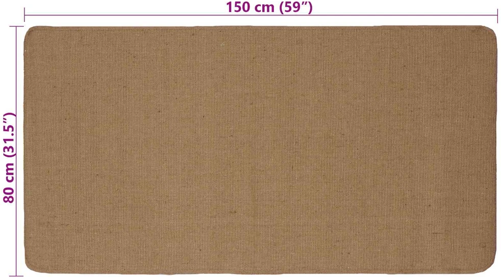 Kilimas Šviesiai rudas 80 x 150 cm Džiutas