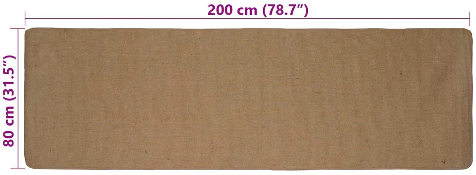 Kilimas Šviesiai rudas 80 x 200 cm Džiutas
