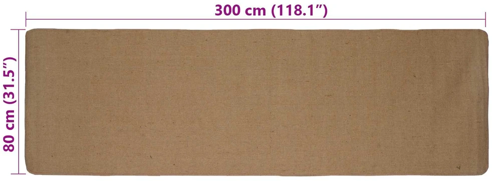 Kilimas Šviesiai rudas 80 x 300 cm Džiutas
