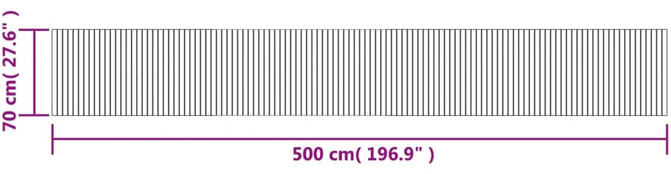 Kilimas, šviesus natūralus, 70x500cm, bambukas, stačiakampis