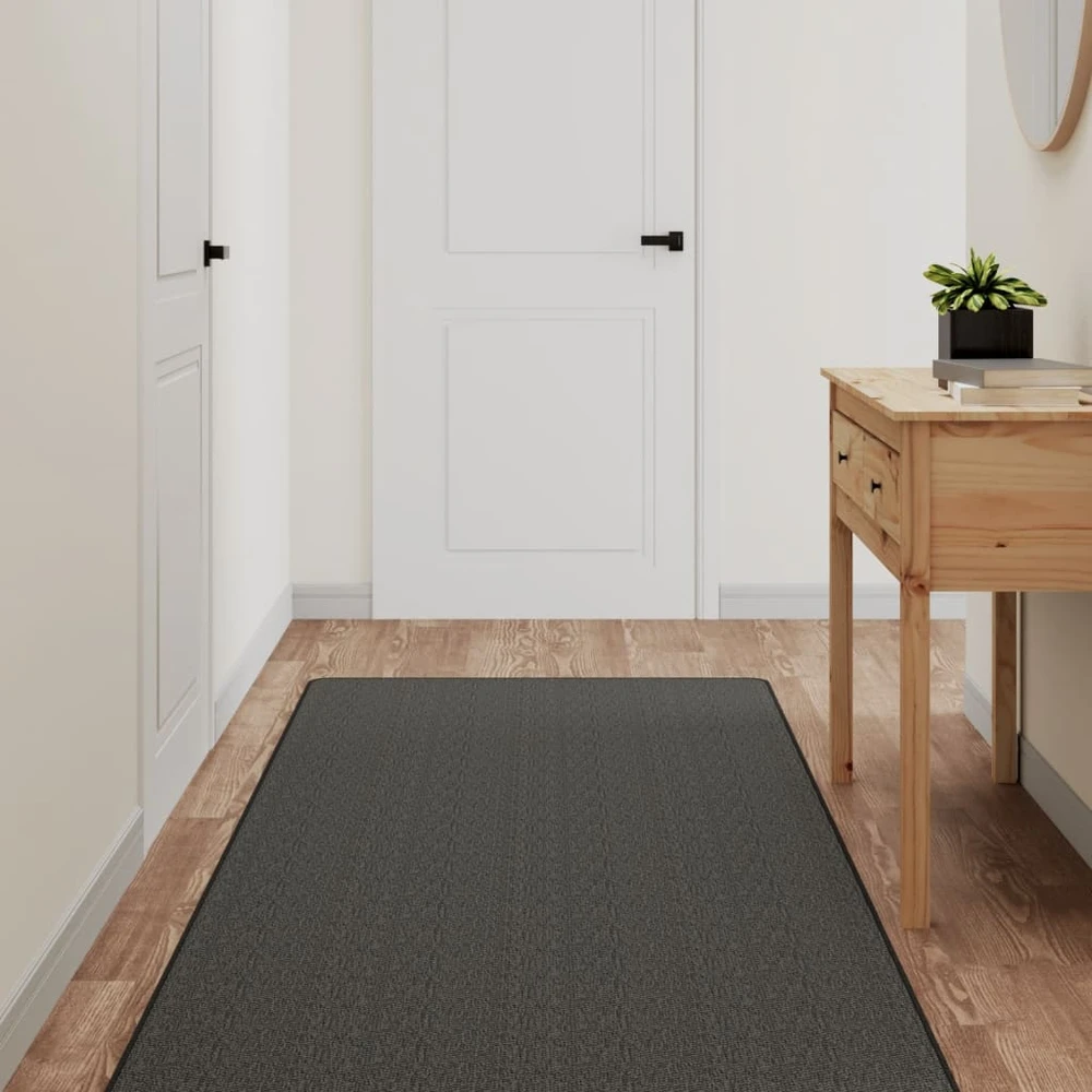 Kilimas-takelis, antracito spalvos, 80x250cm, sizalio imitacija