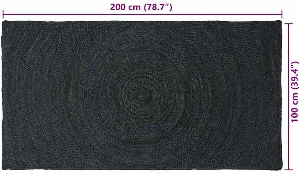 Zoninės kiliminės dangos Tamsiai pilka 100 x 200 cm Džiutas