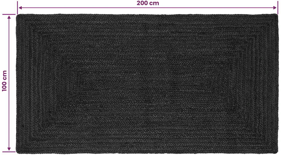 Kilimas Tamsiai pilka 100 x 200 cm Džiutas