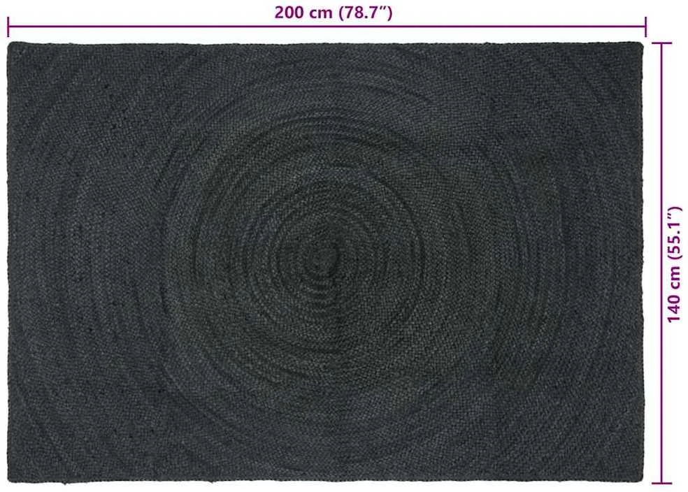 Zoninės kiliminės dangos Tamsiai pilka 140 x 200 cm Džiutas