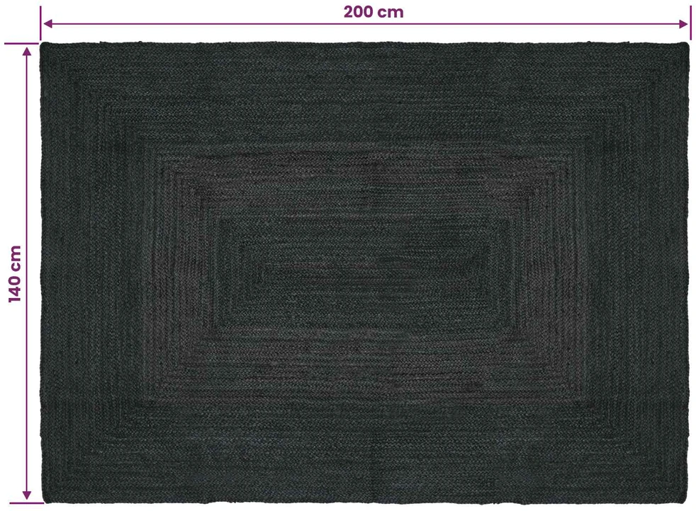 Kilimas Tamsiai pilka 140 x 200 cm Džiutas