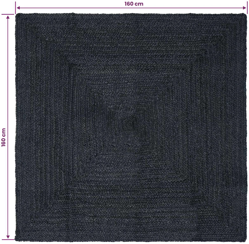 Kilimas Tamsiai pilka 160 x 160 cm Džiutas