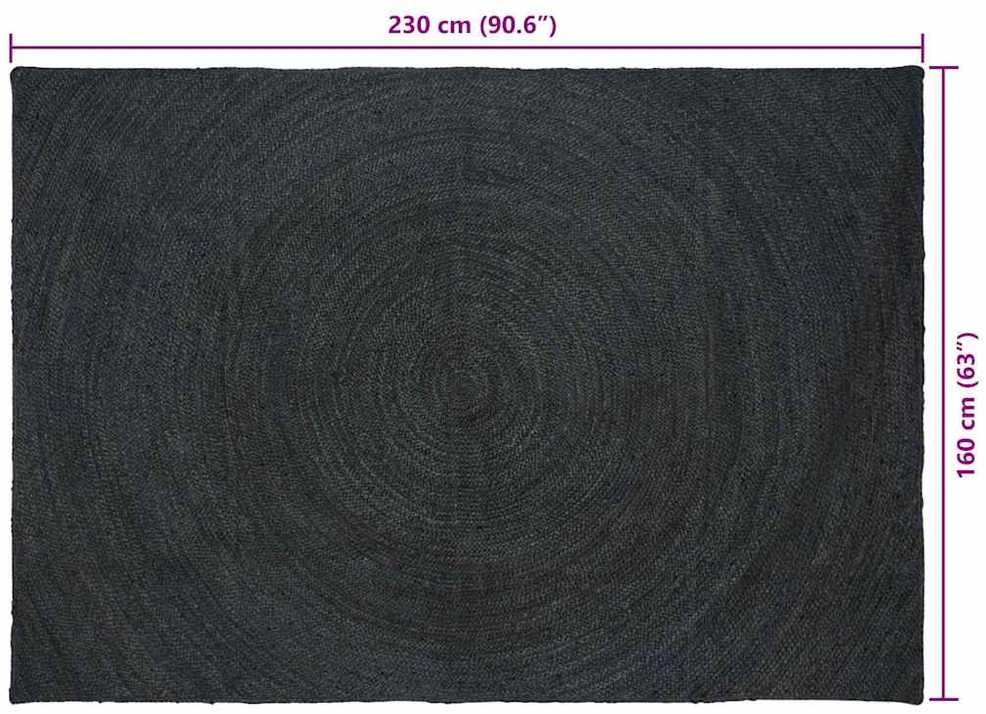 Zoninės kiliminės dangos Tamsiai pilka 160 x 230 cm Džiutas