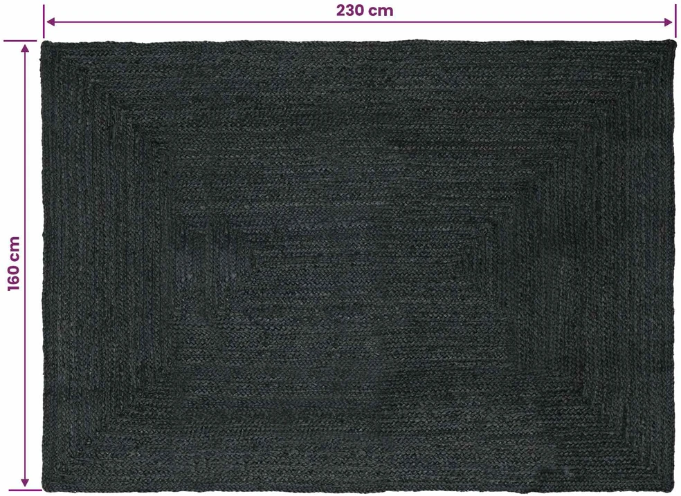 Kilimas Tamsiai pilka 160 x 230 cm Džiutas