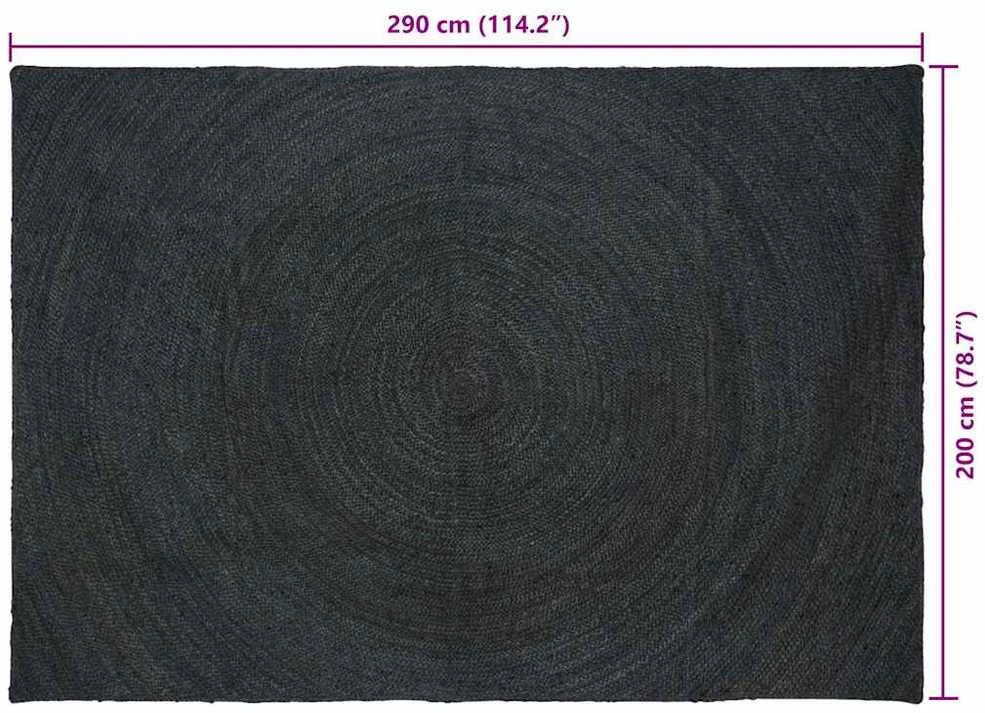 Zoninės kiliminės dangos Tamsiai pilka 200 x 290 cm Džiutas
