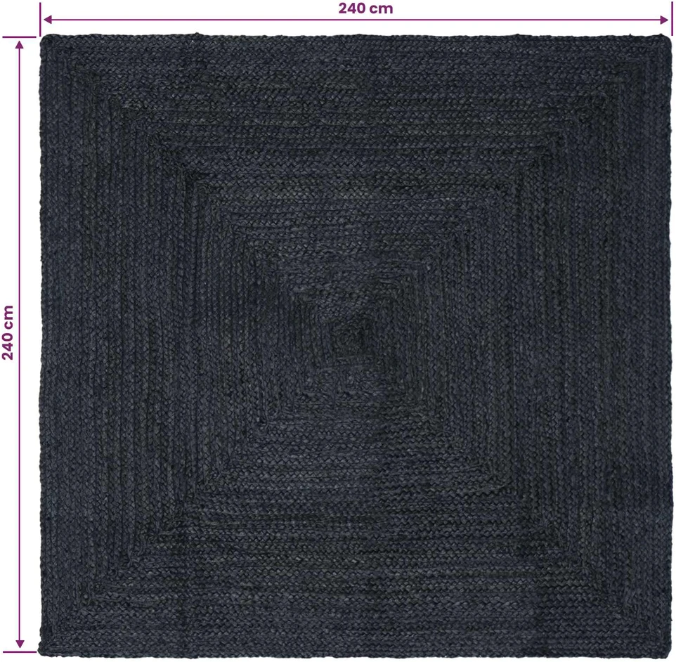 Kilimas Tamsiai pilka 240 x 240 cm Džiutas
