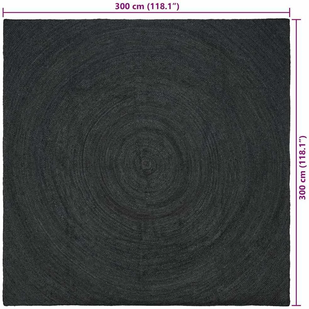 Zoninės kiliminės dangos Tamsiai pilka 300 x 300 cm Džiutas