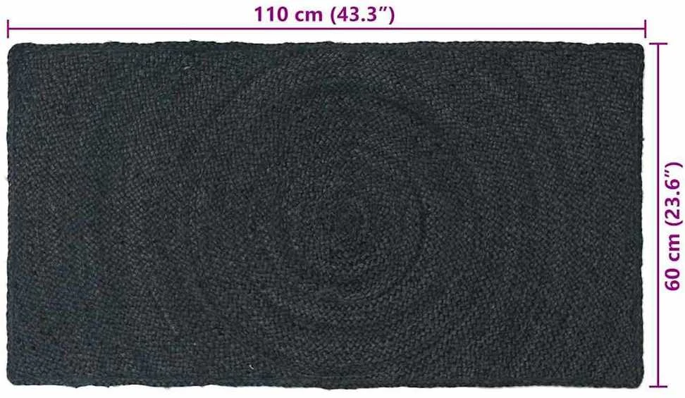 Zoninės kiliminės dangos Tamsiai pilka 60 x 110 cm Džiutas