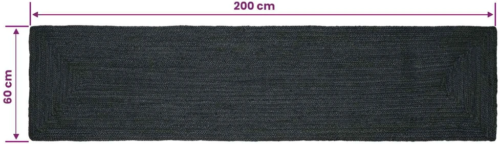 Kilimas Tamsiai pilka 60 x 200 cm Džiutas