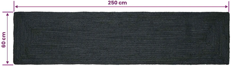 Kilimas Tamsiai pilka 60 x 250 cm Džiutas