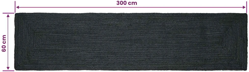 Kilimas Tamsiai pilka 60 x 300 cm Džiutas