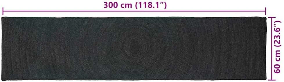 Zoninės kiliminės dangos Tamsiai pilka 60 x 300 cm Džiutas