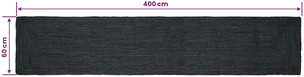 Kilimas Tamsiai pilka 60 x 400 cm Džiutas