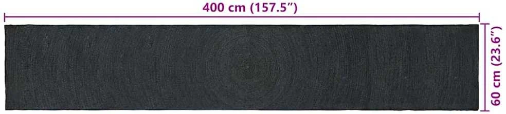 Zoninės kiliminės dangos Tamsiai pilka 60 x 400 cm Džiutas