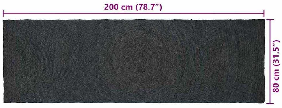 Zoninės kiliminės dangos Tamsiai pilka 80 x 200 cm Džiutas