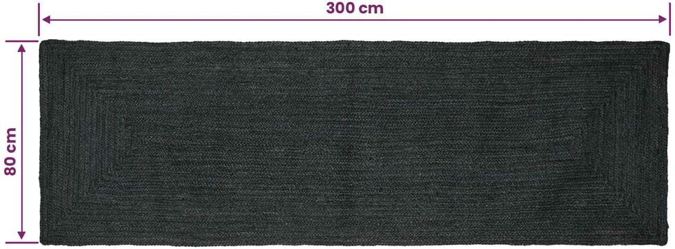 Kilimas Tamsiai pilka 80 x 300 cm Džiutas