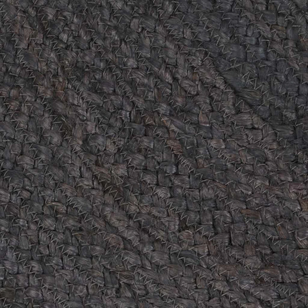 Kilimas, tamsiai pilkas, 120cm, džiutas, apvalus, rankų darbo