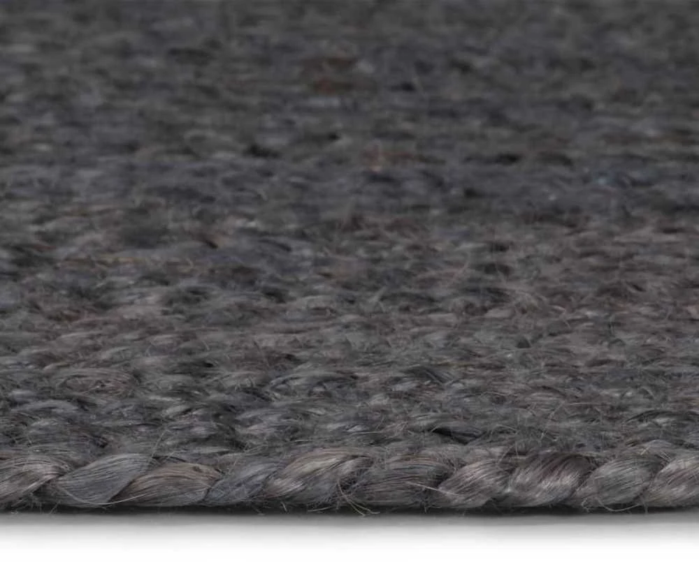 Kilimas, tamsiai pilkas, 150cm, džiutas, apvalus, rankų darbo