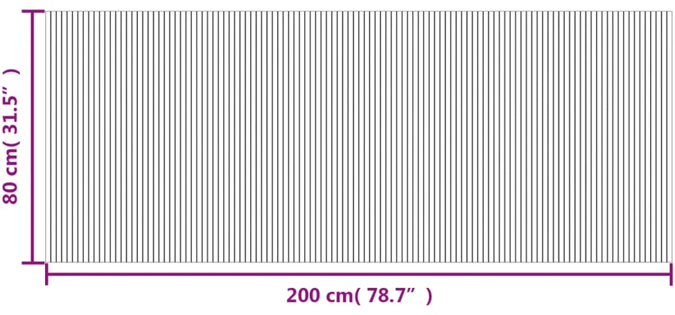 Kilimas, tamsiai rudas, 80x200cm, bambukas, stačiakampis
