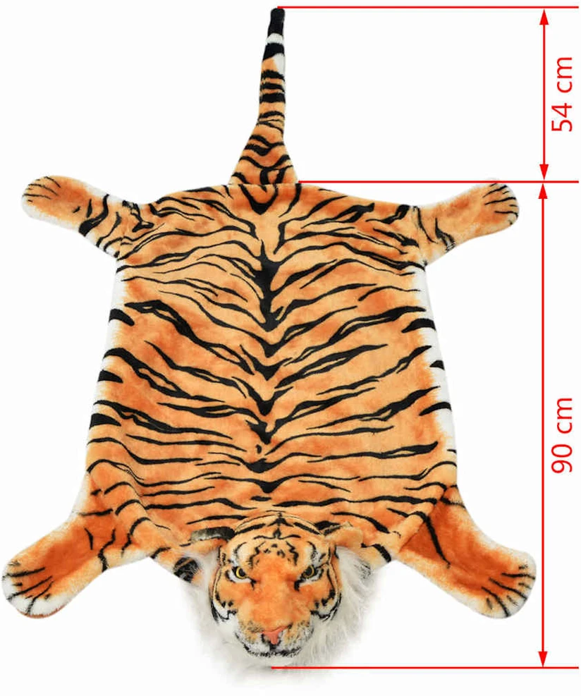 Kilimas tigras, pliušinis, 144 cm, rudas