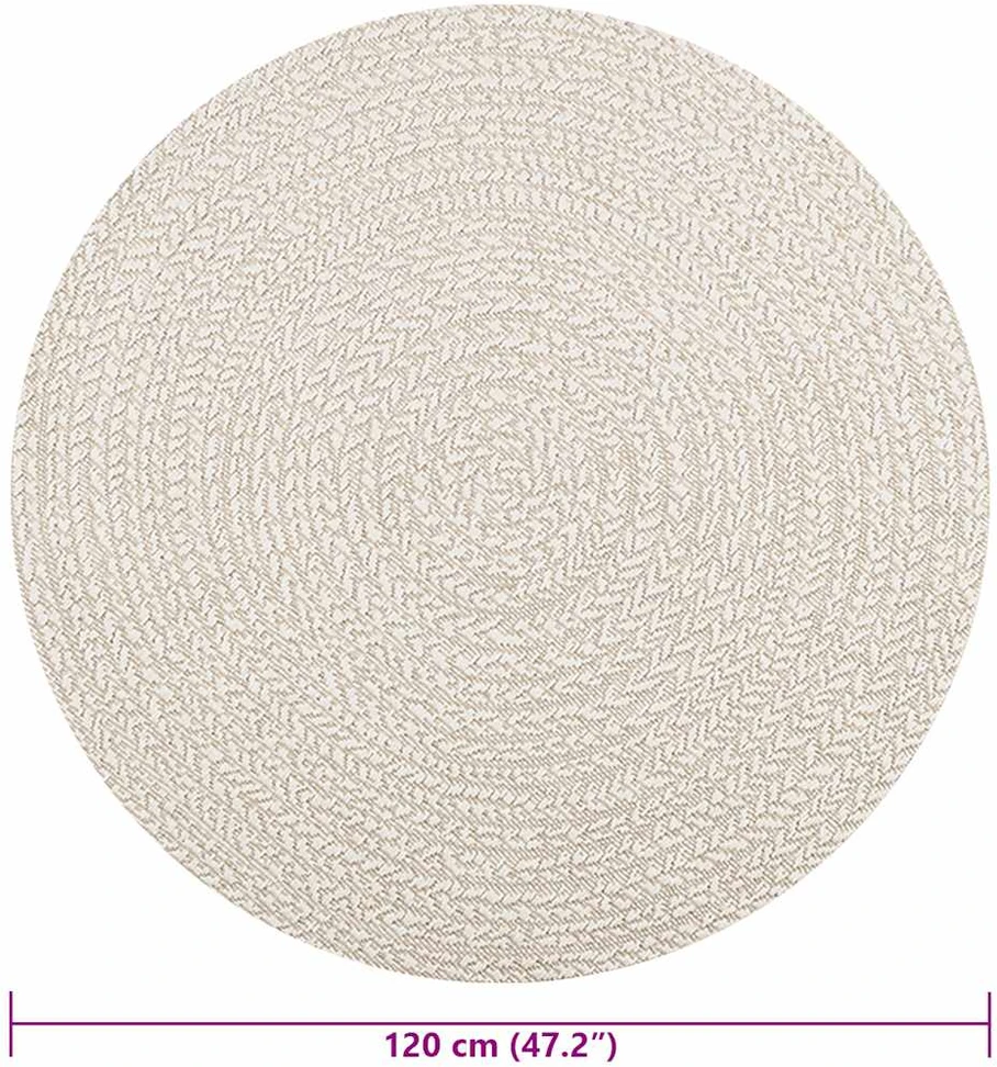Kilimas ZIZUR, Ø 120 cm, džiuto imitacija, vidaus ir lauko