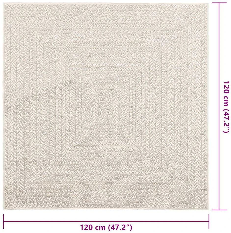 Kilimas ZIZUR, 120x120 cm, džiuto imitacija, vidaus ir lauko