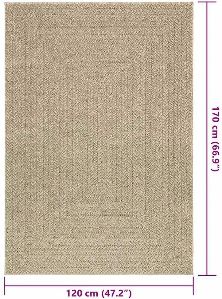Kilimas ZIZUR, 120x170 cm, džiuto imitacija, vidaus ir lauko