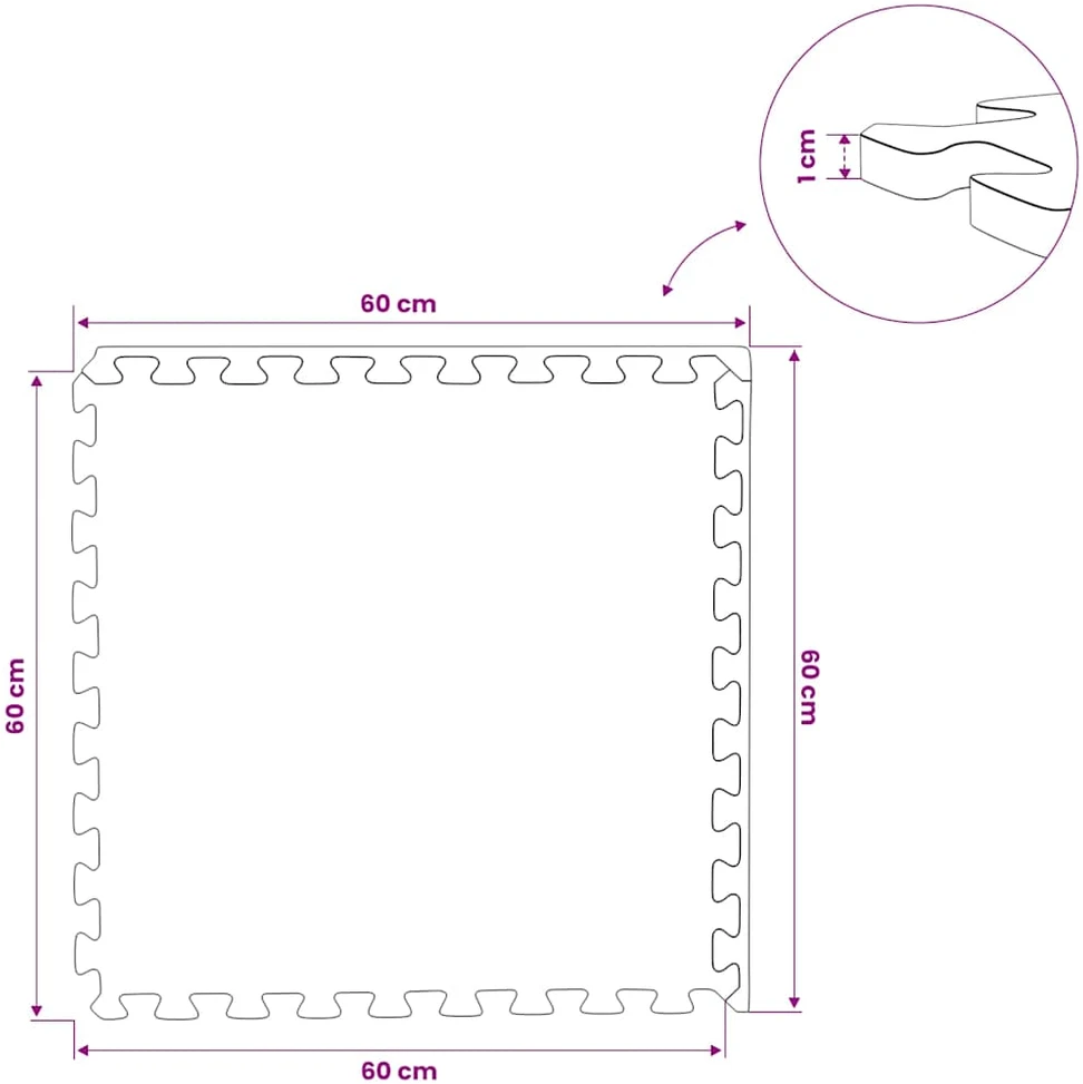 Kilimėliai, 12vnt., mėlyni, EVA putos, 4,32m²