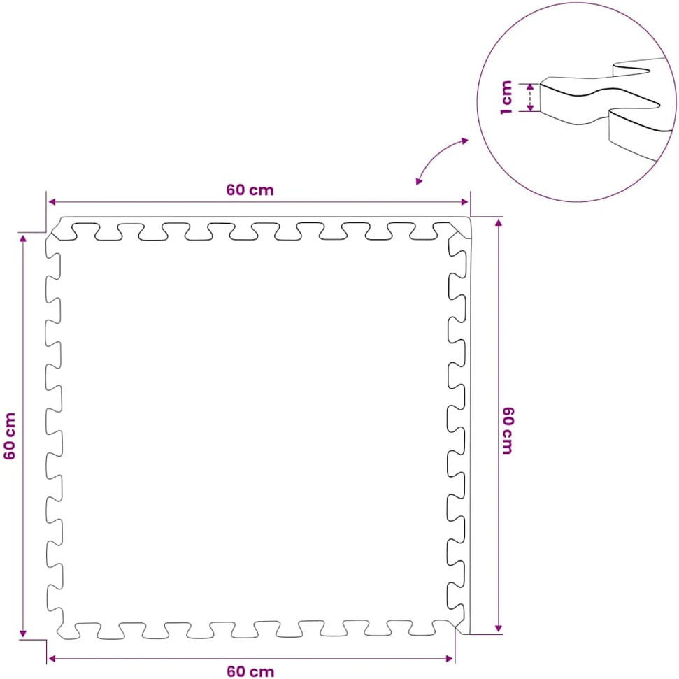 Kilimėliai, 24vnt., mėlyni, EVA putos, 8,64m²