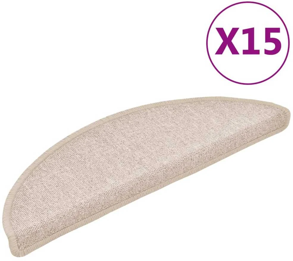Kilimėliai laiptams, 15vnt., taupe spalvos, 56x17x3cm