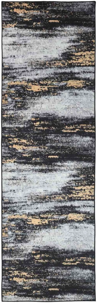 Kilimėlis LESAKA Juodas ir auksinis 80 x 300 cm