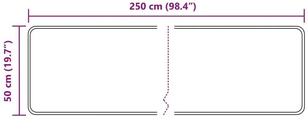 Kilimėlis MARSA Antracito 50 x 250 cm Poliesteris ir PVC