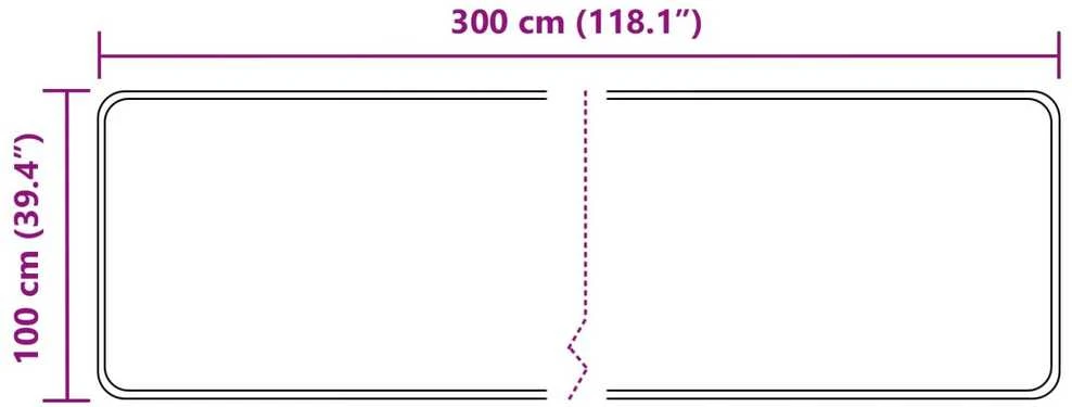 Kilimėlis MARSA Balta 100 x 300 cm Poliesteris ir PVC