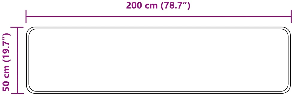 Kilimėlis MARSA Juoda 50 x 200 cm Poliesteris ir PVC