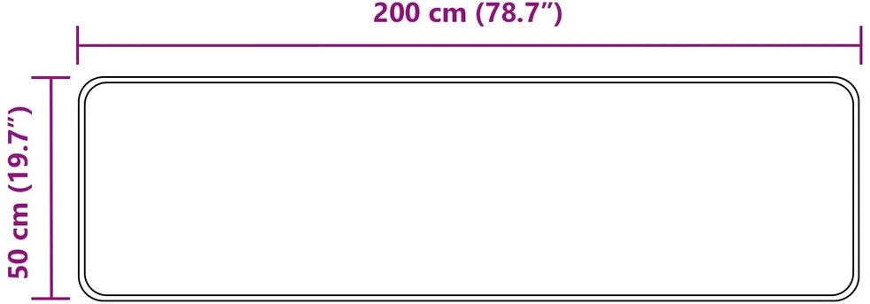 Kilimėlis MARSA Juoda 50 x 200 cm Poliesteris ir PVC